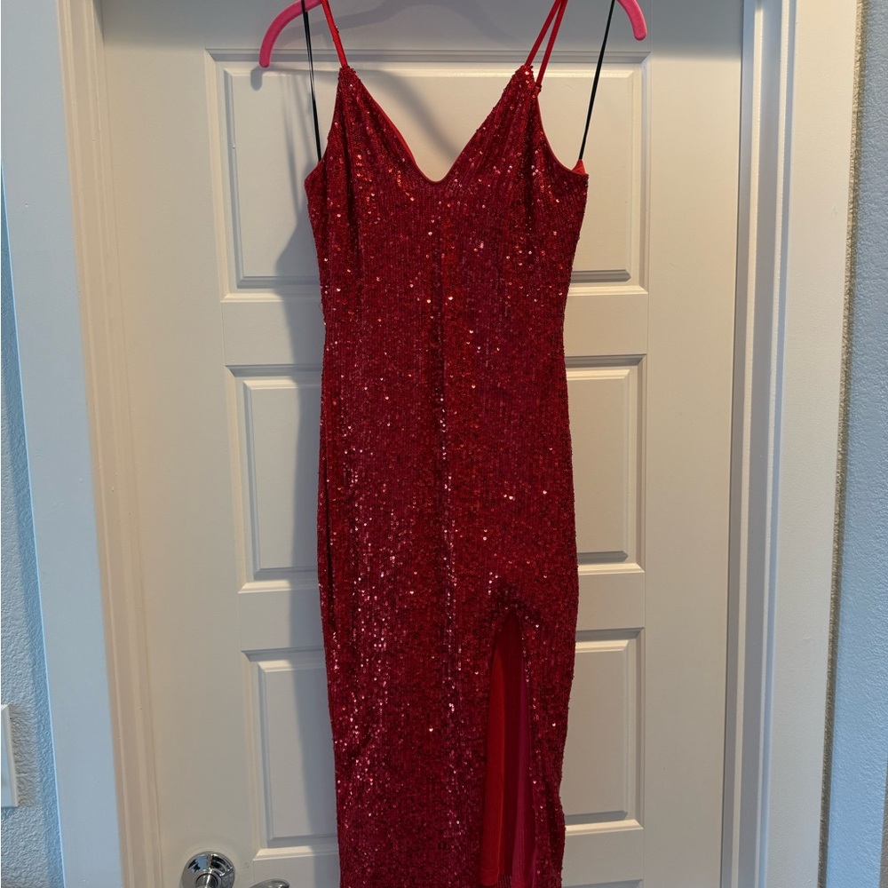 Elegant Red Sequin Dress❤️✨